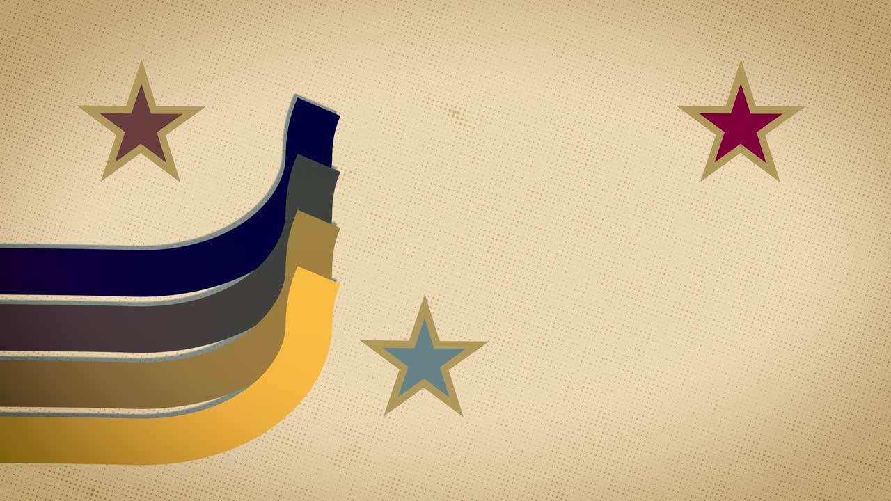 Vibrant retro background with curving lines in a warm to cool gradient. Subtle texture adds vintage feel. Dynamic abstract design for music, technology, or web.