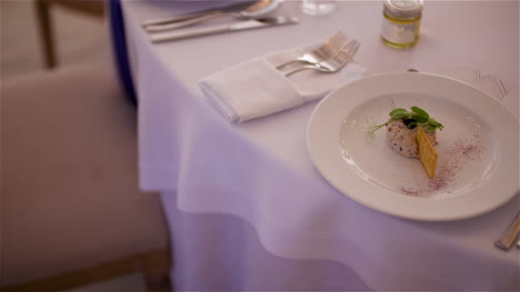 decorated table for a luxury wedding dinner