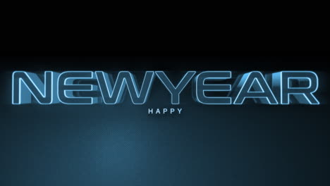 Dark-monochrome-Happy-New-Year-text-on-blue-gradient