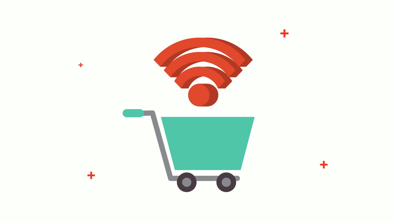 카트 및 wi-fi를 가진 전자 상거래 기술