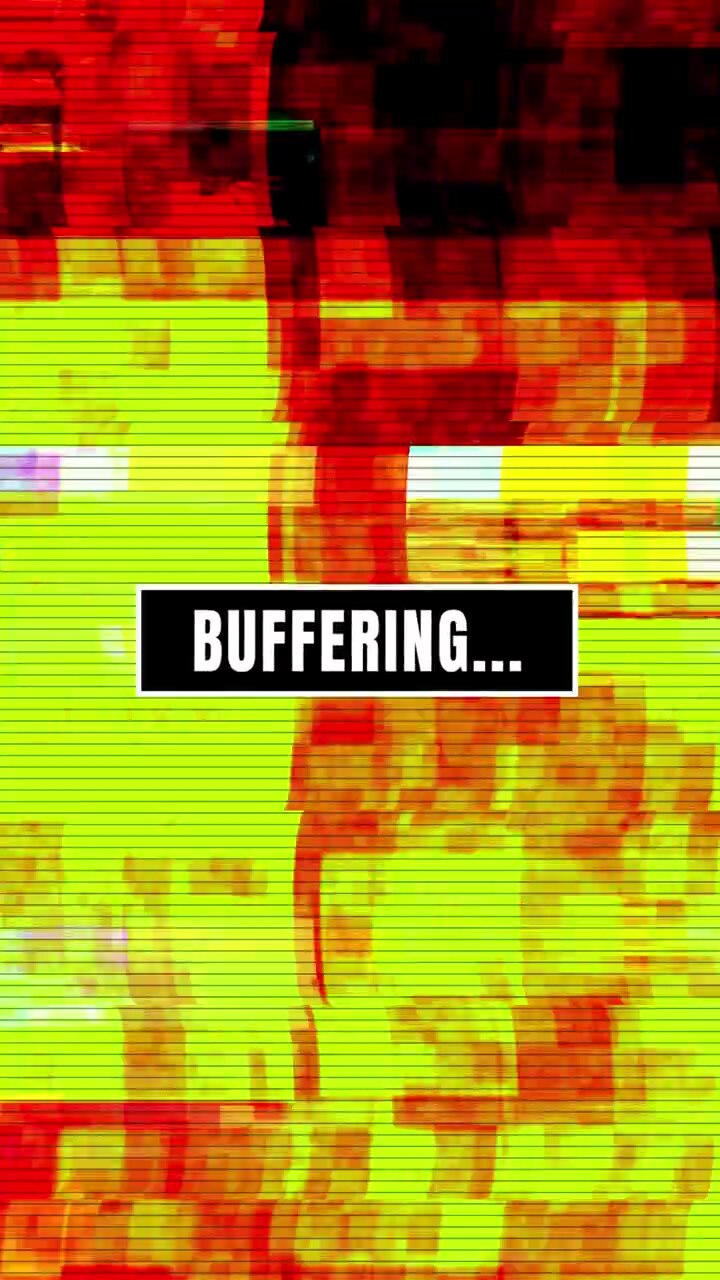 Digital Glitch Effect with Buffering Text Overlay