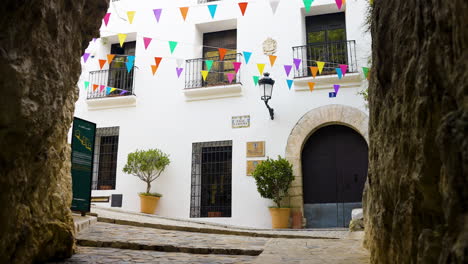 charming spanish town house with festive decorations