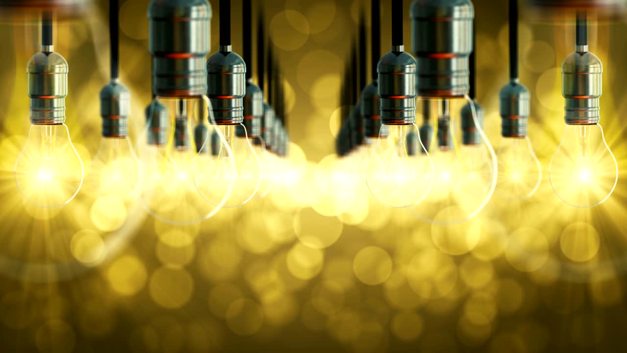 루프 가능한 전구 빛이 상승합니다.