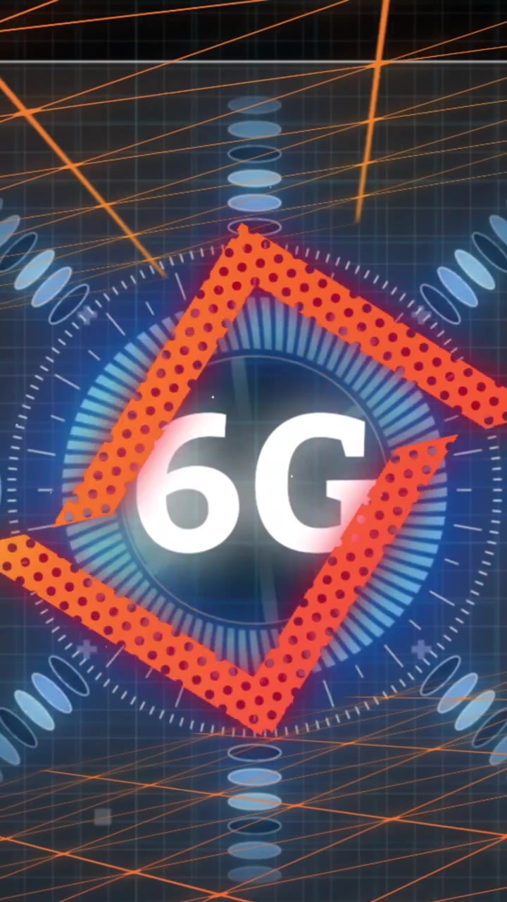 Animation of shapes moving over 5g text
