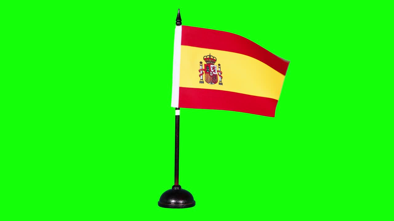 Spain flag waving in the studio