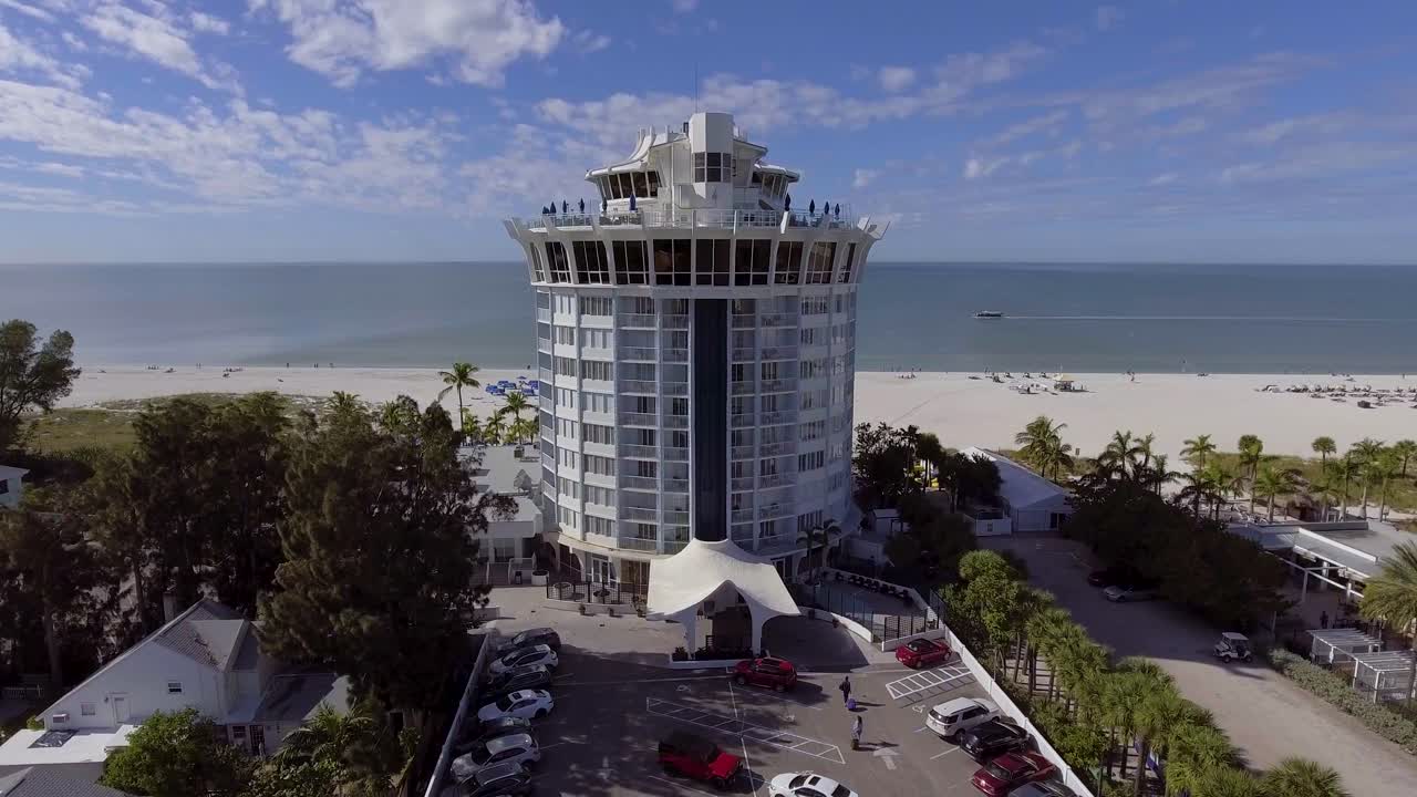 video de drones 4k de hermosos resorts del golfo de méxico en st