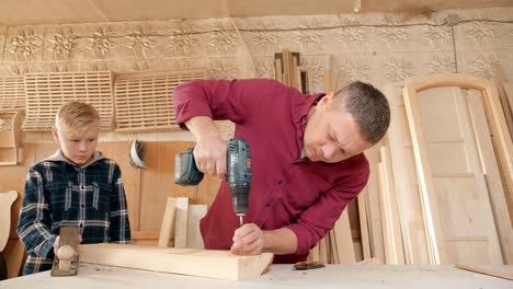 father and son woodworking project