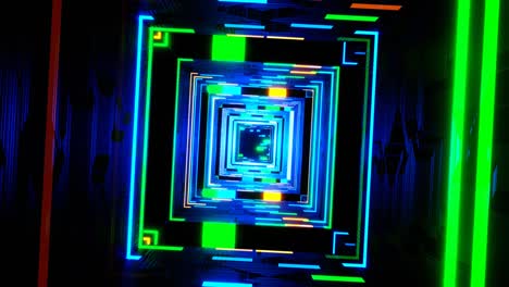 animación 3d de bucle 4k. líneas de neón abstractas se mueven en el espacio. fondo futurista. tráfico de neón