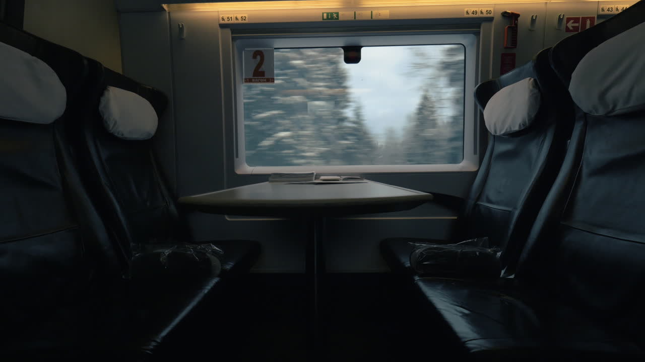 Empty seats in moving express train