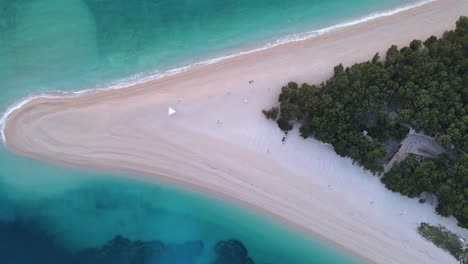 aerial time lapse at the golden horn beach in croatia