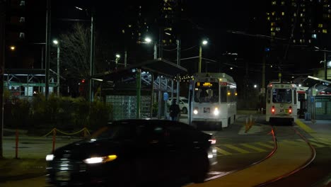 septa trolleys pass through the 40th street portal, west philadelphia