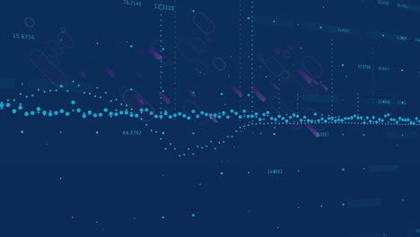 animación del procesamiento de datos sobre senderos de luz púrpura