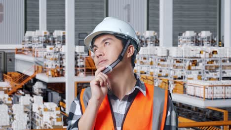 engineer in a warehouse