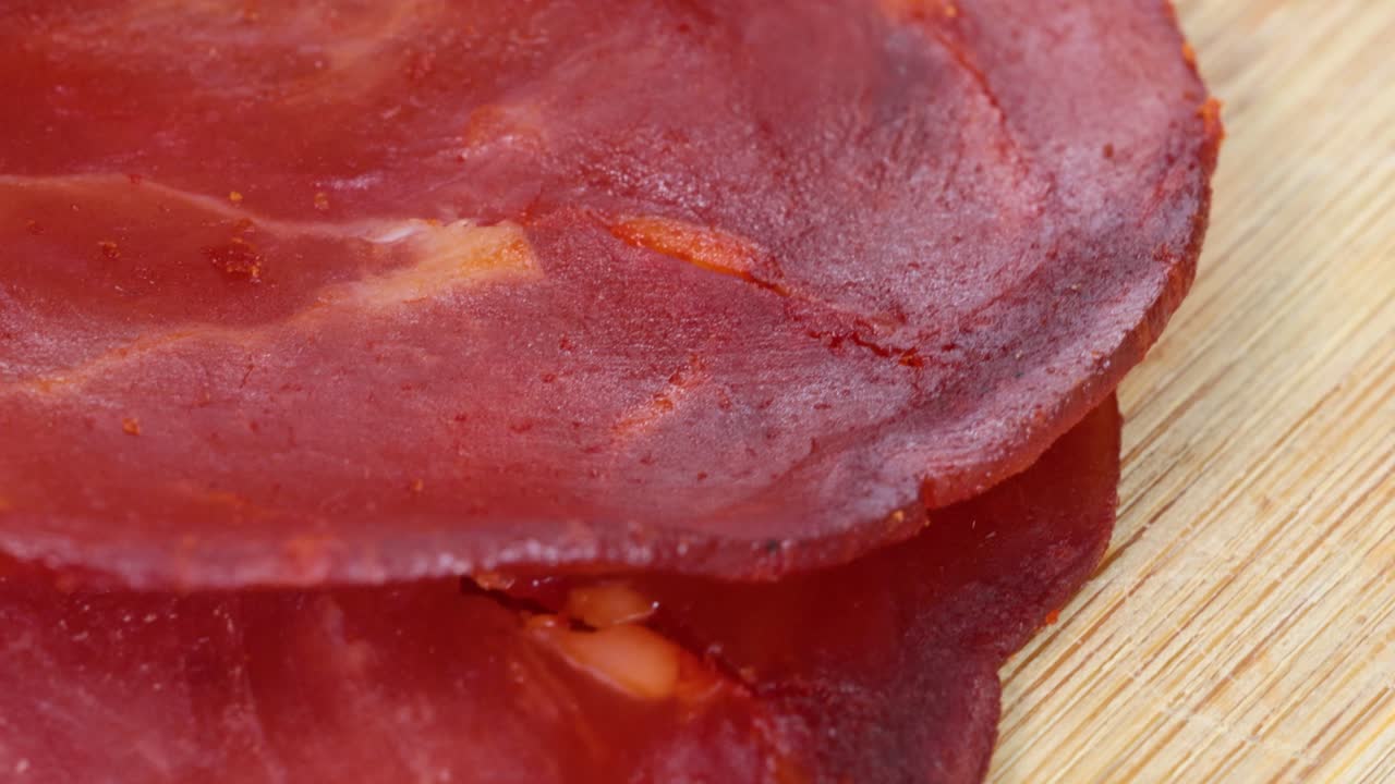 Slices of air dried pork loin, traditional spanish dish