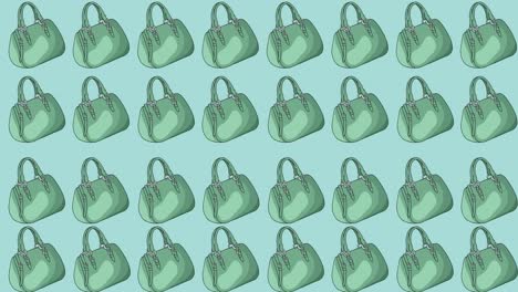 animation of green bag repeated on green backgroud