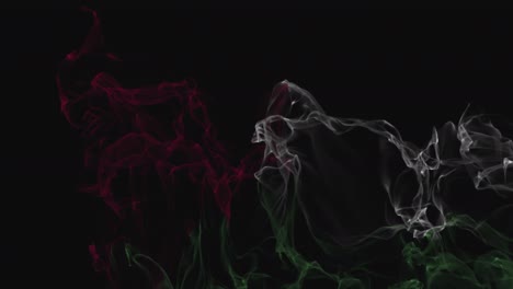flag state of palestine turns into smoke. state weakening concept, alpha channel.