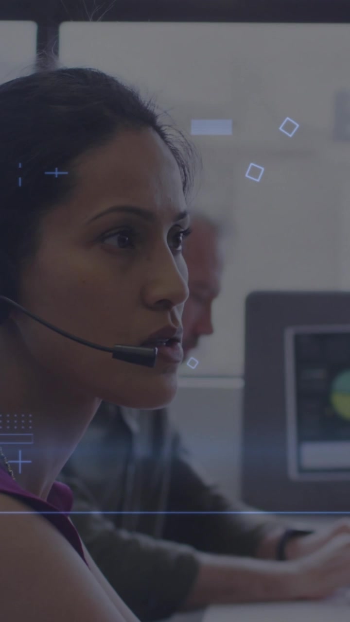 Animazione dell’elaborazione dati su diversi professionisti