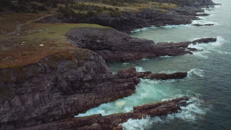 small patch winding along the cliffs along the coast of nova scotia