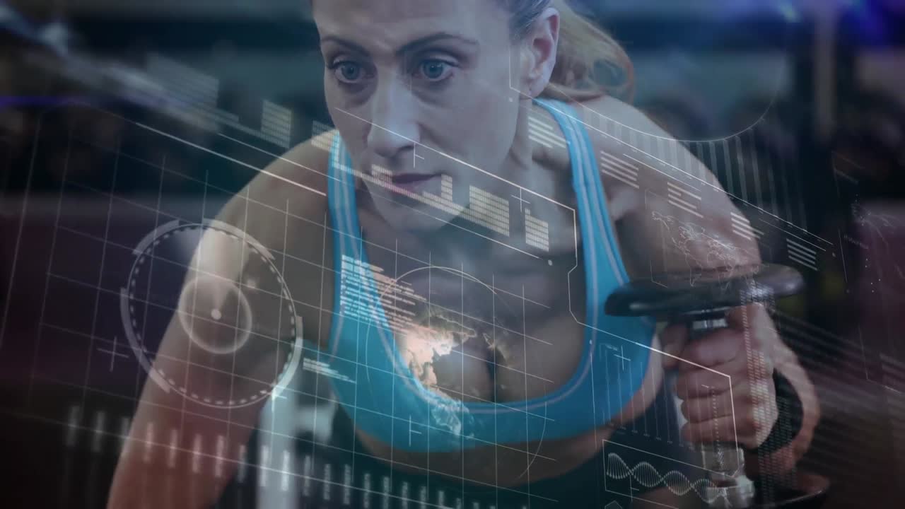 여성과 함께 데이터 처리