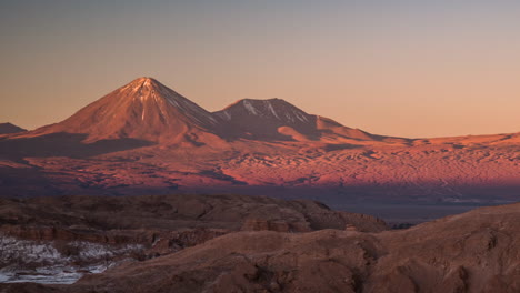 lapso de tiempo de la puesta de sol en atacama, san pedro de atacama, chile