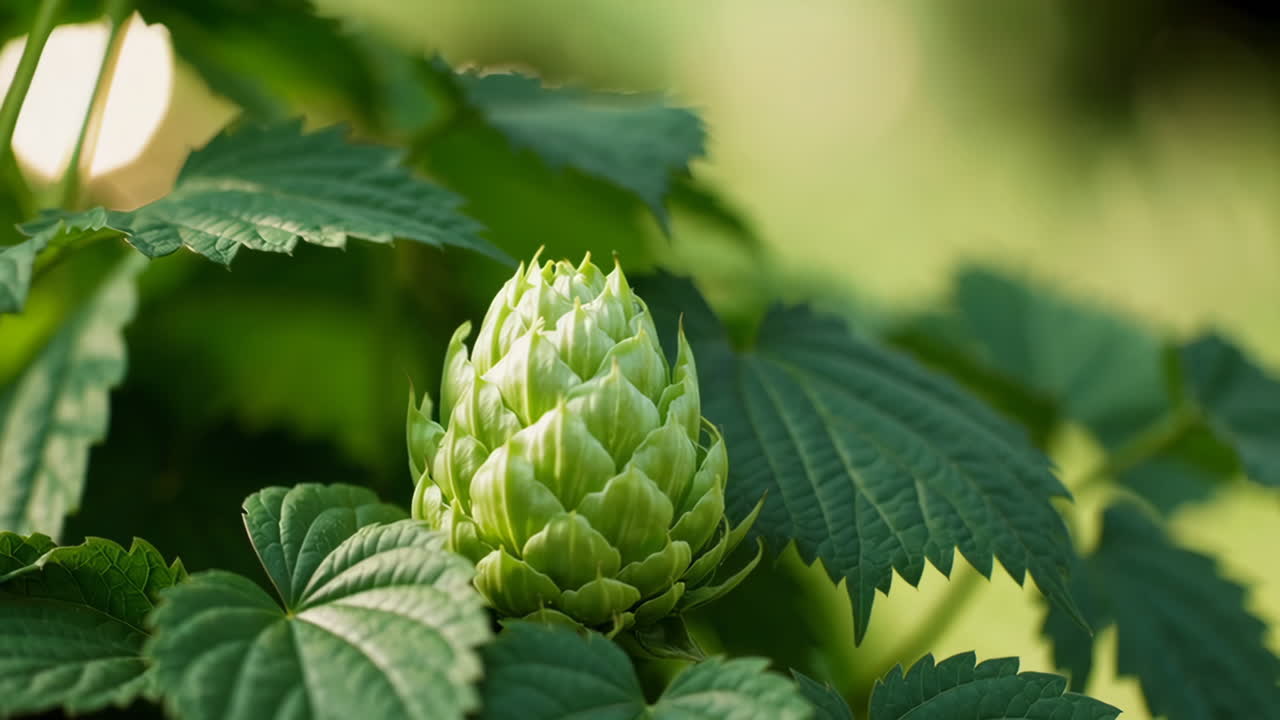 Green Hops Growing on a Plant