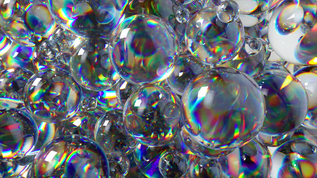 추상적인 iridescent 거품