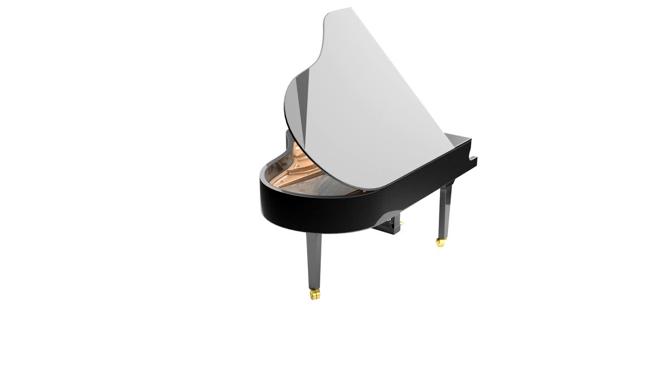 바탕 에 고립 된 그랜드 피아노