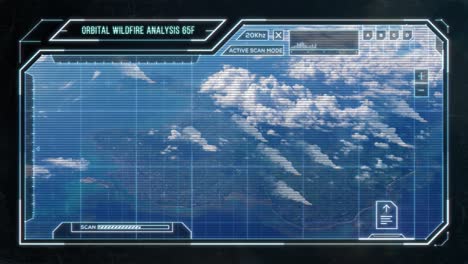 Wildfires-and-Smoke-Seen-From-Earth-Orbit---Futuristic-Computer-HUD