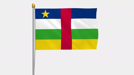 loop video of the central african republic flag  fluttering in the wind, slow motion video of 4k , with alpha channel