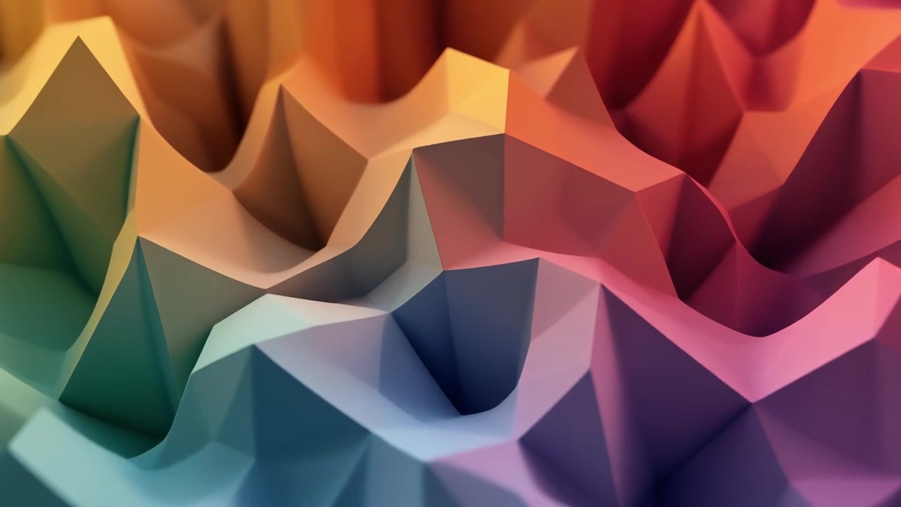 Abstract Low Poly Landscape with Gradient Colors