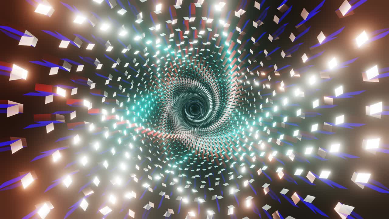 un túnel de bucle de luces brillantes que parpadean.