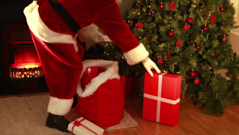 animación de texto hohoho sobre santa claus con regalos
