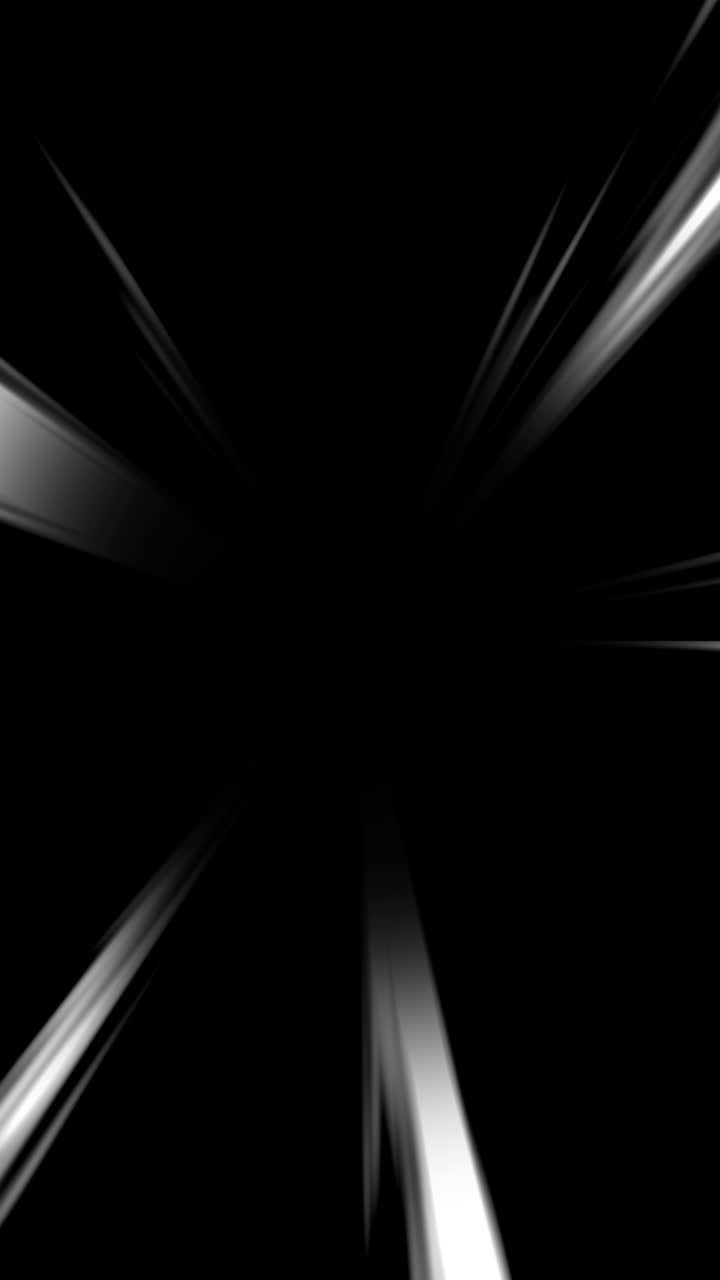 Linee bianche astratte che si irradiano su sfondo nero.