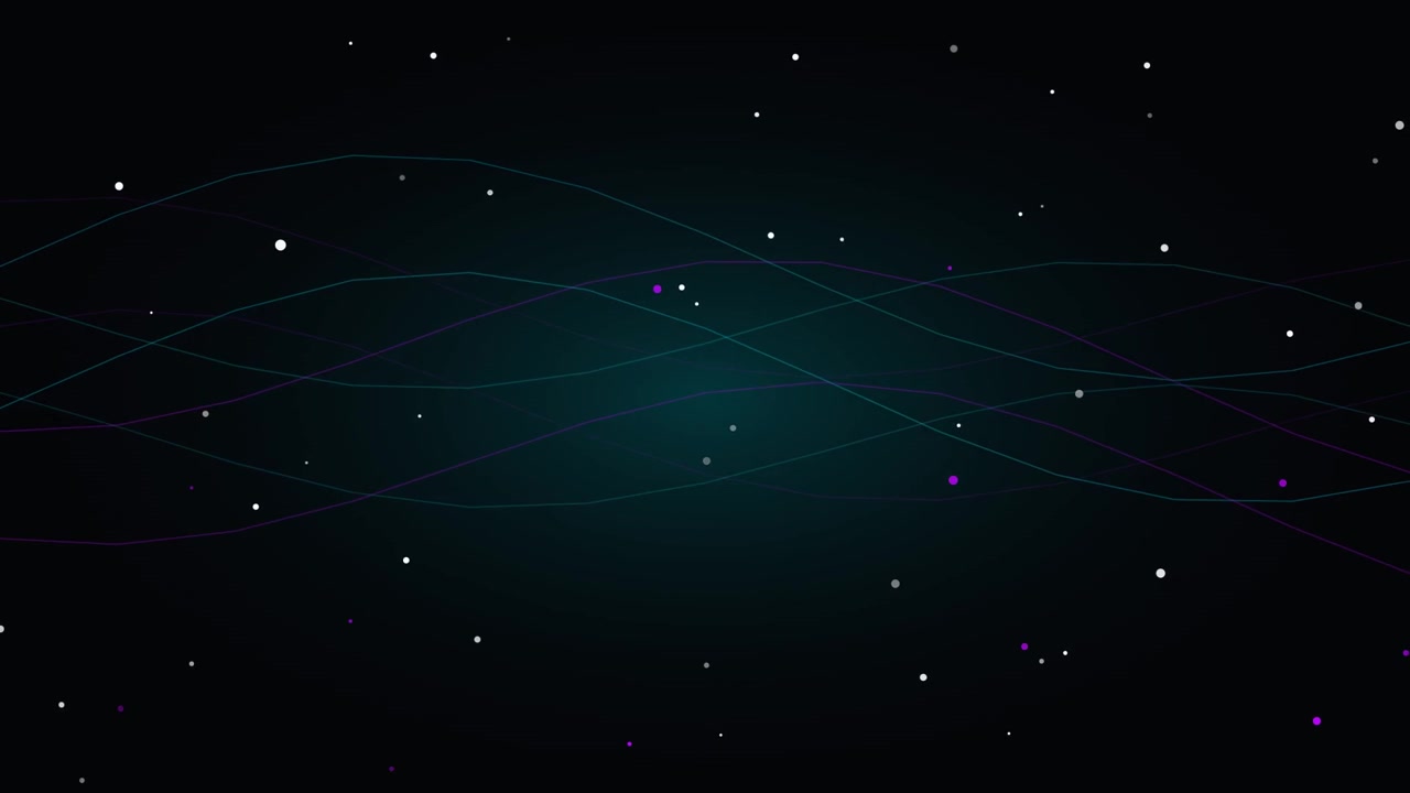 Abstract Motion Background with Glowing Waves and Floating Particles