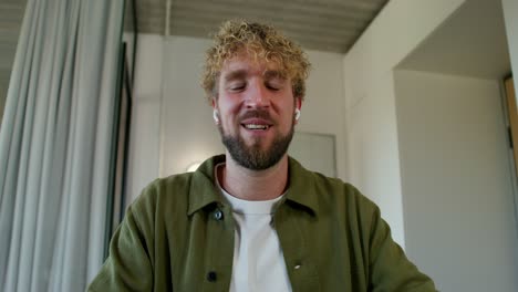 man in video call