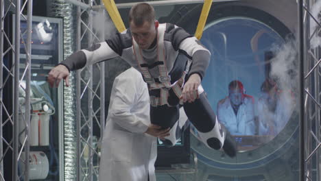 astronaut training in simulated space environment