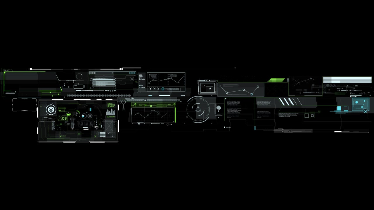 Animated High-Tech User Interface with Data Visualization