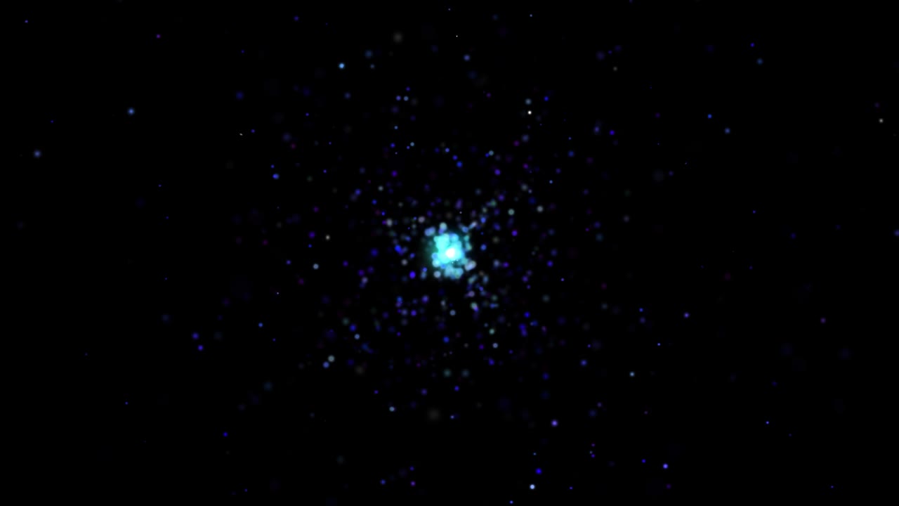 별 입자가 우주에서 폭발합니다.