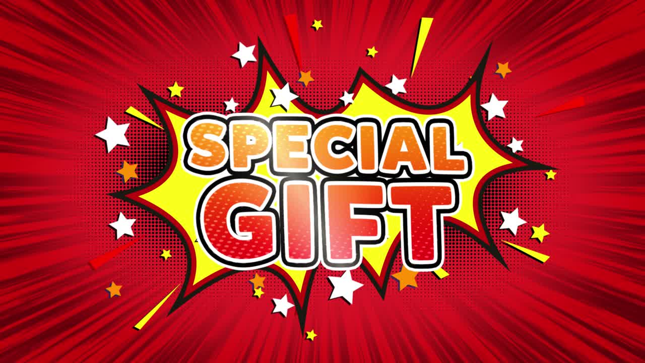 Special gift text pop art style expression retro comic bubble expression cartoon illustration sale
