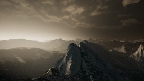 dramatic sky over steps in a mountain.