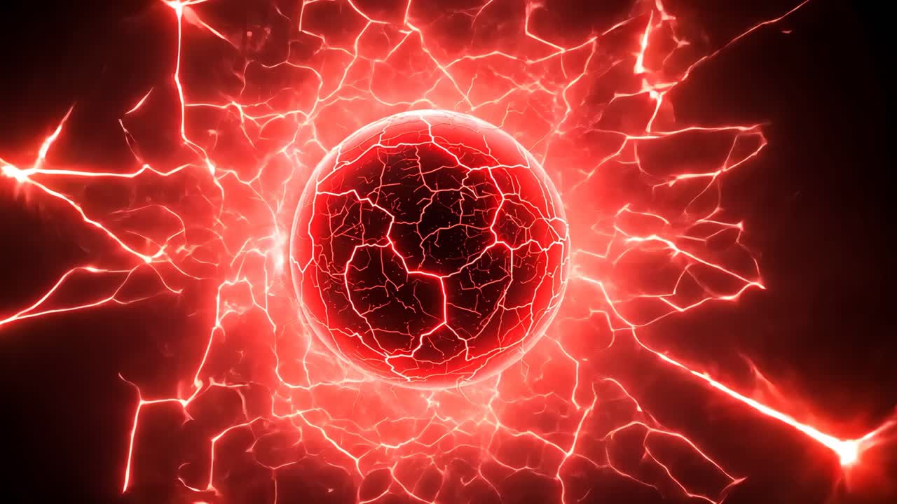 Red Energy Ball with Lightning Effects