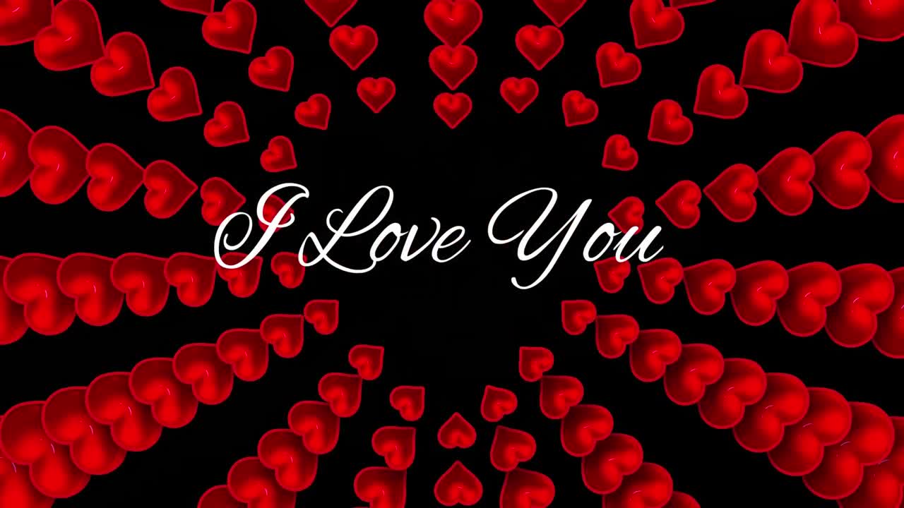 나는 당신을 사랑합니다 검은 바탕에 심장이 있는 문자