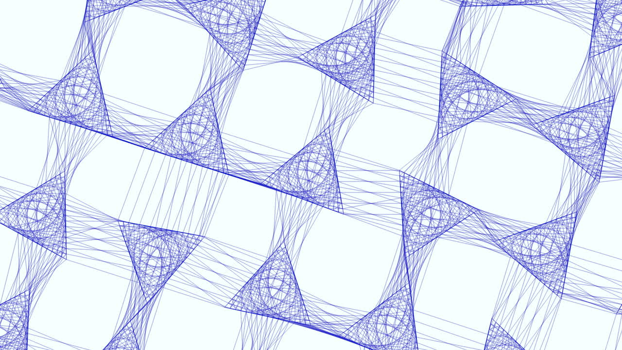 Connected blue lines in geometric seamless triangles on white gradient