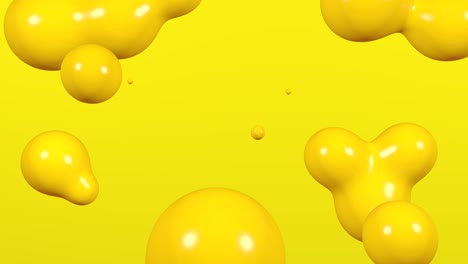 abstract liquid viscous fluid soap yellow metaballs