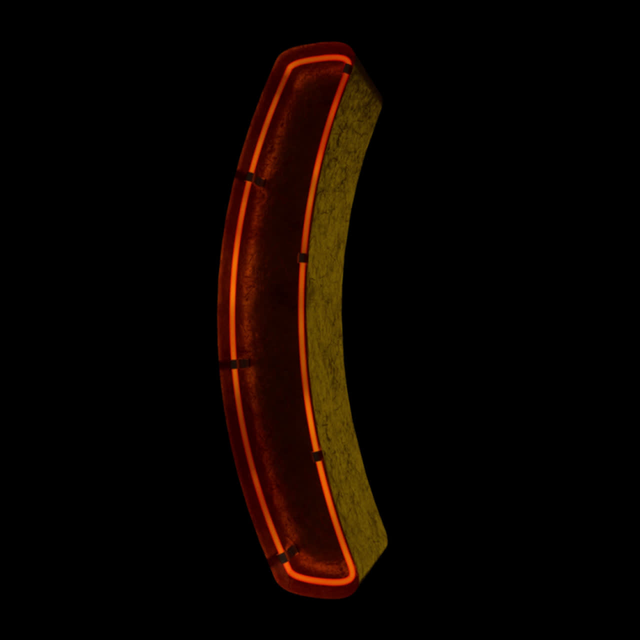 Neon Glowing Left Parenthesis Symbol Animation on Black Background