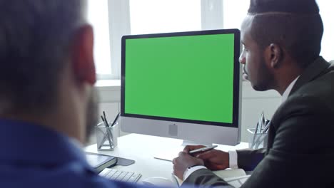 african office worker having business meeting and web conference