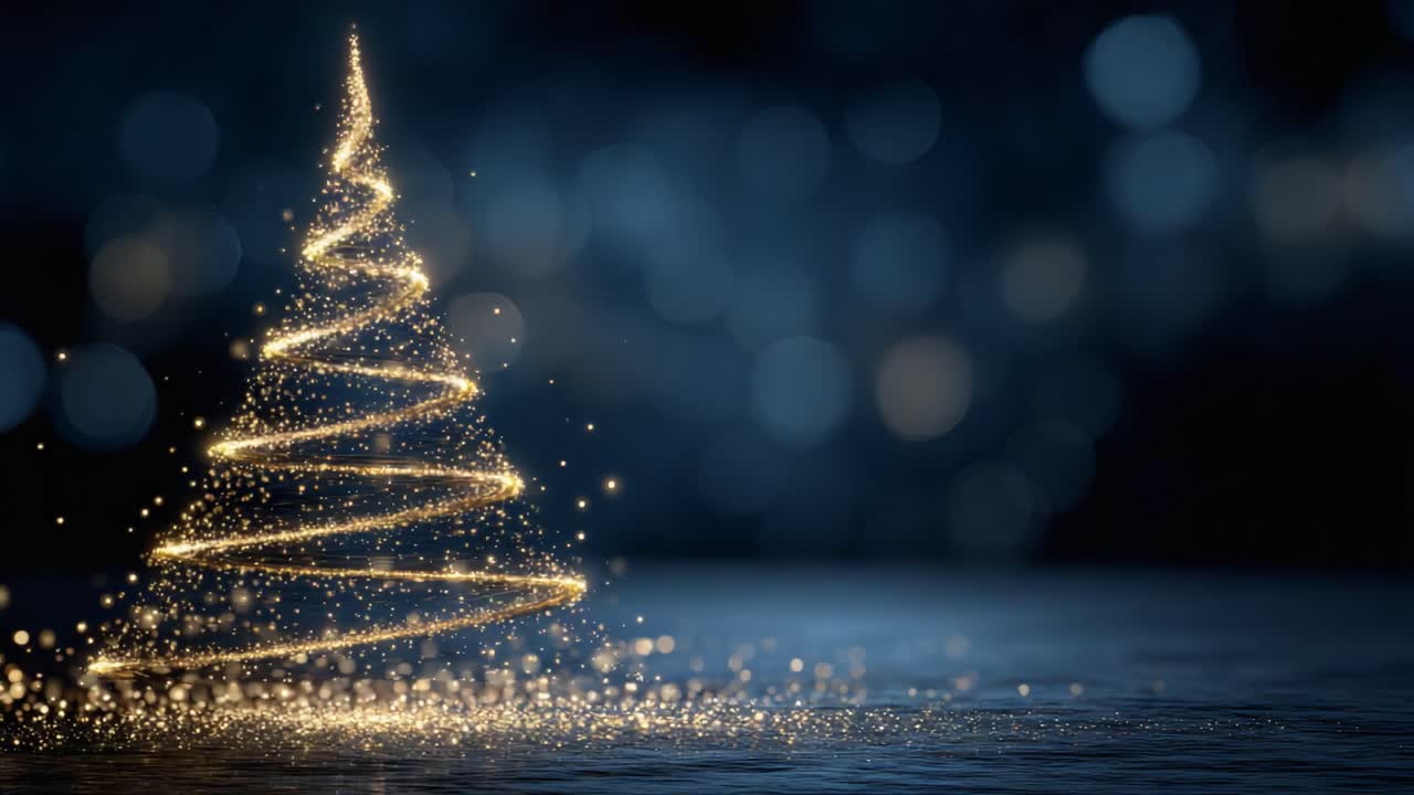 Un albero di Natale radioso che brilla di luce su uno sfondo scuro, creando un'atmosfera magica e invitante per celebrazioni festive e momenti di festa