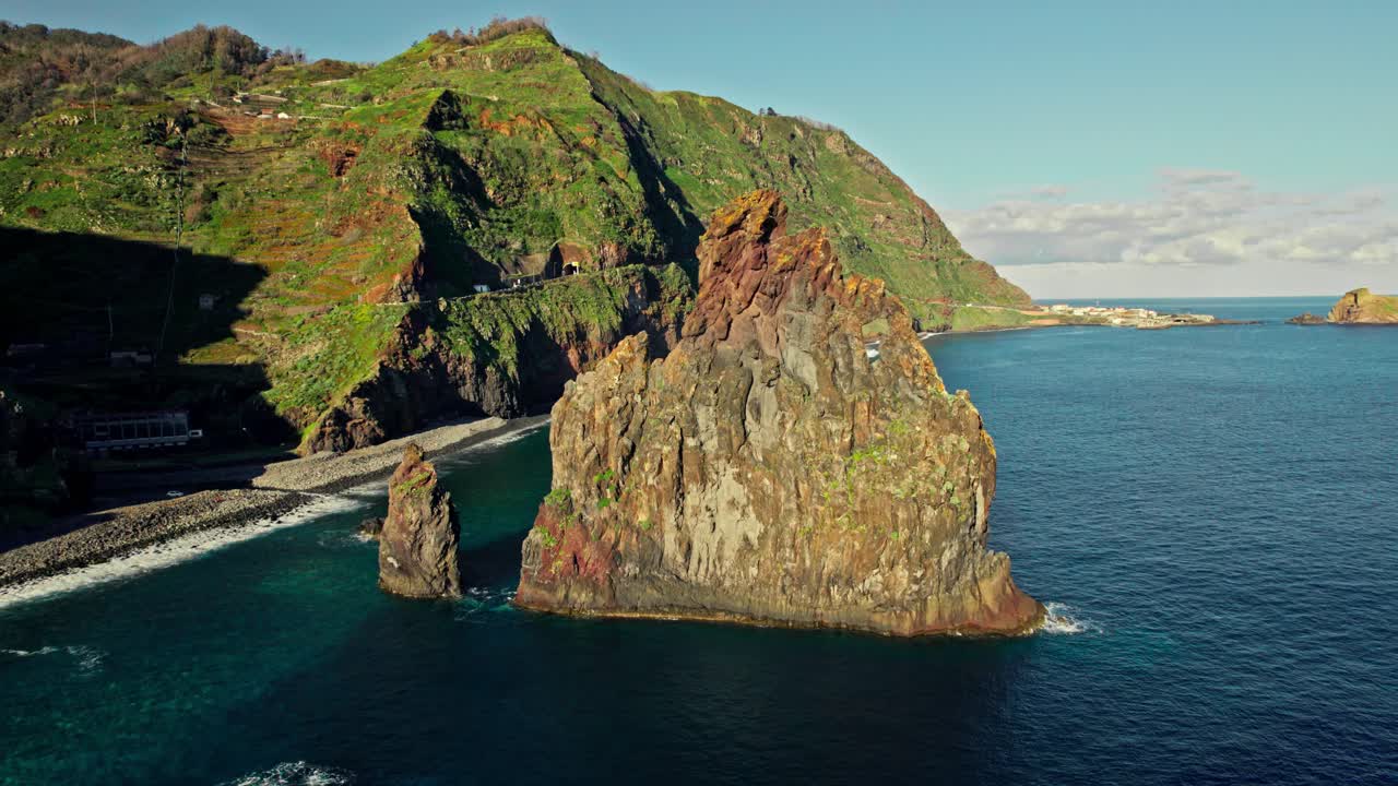 Coastal Rock Formation on a Madeira Island