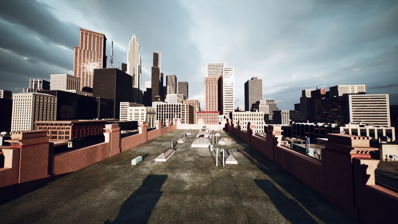 지붕에서 도시의 전망