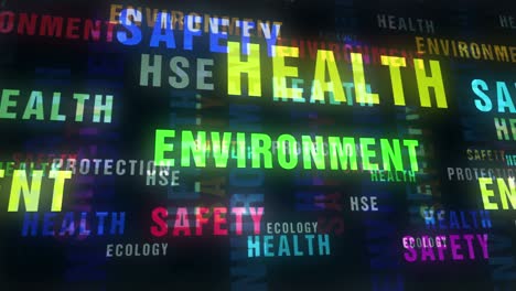 health safety and environment text loop abstract concept